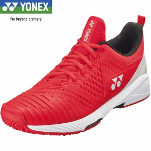 ヨネックス YONEX メンズ レディース テニスシューズ パワークッションソニケージ3MGC オムニ クレー 砂入り人工芝 レッド/ホワイト