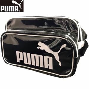 プーマ PUMA ショルダーバッグ トレーニング PU ショルダー L ブラック/ホワイト 079428 01 エナメルバッグ スポーツバッグ 部活 鞄