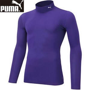 プーマ PUMA メンズ レディース コンプレッション モックネック LS シャツ プリズムバイオレット 656331 14 サッカー 長袖