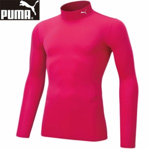 プーマ PUMA メンズ コンプレッション モックネック LS シャツ ラズベリー 656331 11 長袖 インナーシャツ アンダーウェア 練習着