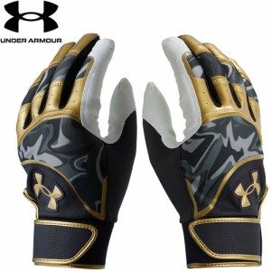 アンダーアーマー UNDER ARMOUR メンズ クリーンアップ バッティンググローブ 両手用 ブラック/ゴールド/ゴールド 1378249 001 手袋