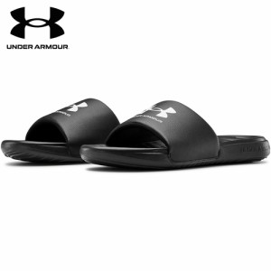 アンダーアーマー UNDER ARMOUR メンズ サンダル アンサ フィックス スライド ブラック/ブラック/ホワイト 3023761 004 ANSA FIX SLIDE