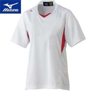 ミズノ MIZUNO レディース ソフトボールウェア ユニフォームシャツ ゲームシャツ ホワイト×レッド 12JC4F70 62 半袖 シャツ ユニホーム
