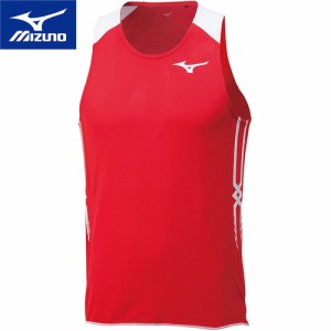 ミズノ MIZUNO メンズ レディース ランニングウェア ゲームシャツ レーシングシャツ チャイニーズレッド×ホワイト U2MA0051 62