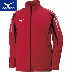 ミズノ MIZUNO メンズ レディース トレーニングウェア ジャケット MCB ウォームアップシャツ チャイニーズレッド×ブラック 32JC8001 62