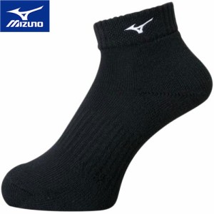 ミズノ MIZUNO メンズ レディース ショートソックス ブラック×ホワイト V2MX8001 90 バレーボール 靴下 トレーニング 部活 スポーツ