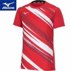 ミズノ MIZUNO メンズ レディース ゲームシャツ レッド 62JAA002 62 テニスウェア 半袖シャツ ユニフォームシャツ 試合 トップス