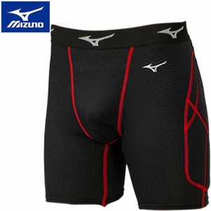 ミズノ MIZUNO キッズ 野球ウェア 練習用パンツ KUGEKIスライディングパンツ ブラック×レッド 12JB0P33 96 スラパン スパッツ