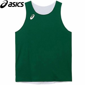 アシックス asics メンズ レディース バスケットボール トレーニングウェア リバーシブルシャツ ダークグリーン 2063A204 301