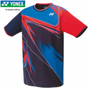 ヨネックス YONEX メンズ レディース ユニゲームシャツ ネイビーブルー 10475 019 バドミントンウェア 半袖トップス 試合 練習 部活