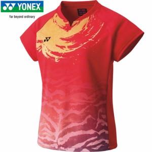 ヨネックス YONEX レディース ウィメンズゲームシャツ サンセットレッド 20743 496 バドミントンウェア 半袖トップス 試合 練習 部活