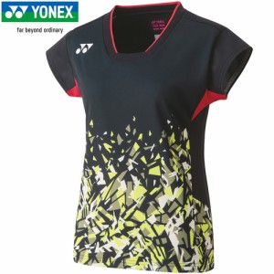 ヨネックス YONEX レディース ウィメンズゲームシャツ フィットシャツ ブラック 20716 007 半袖シャツ ユニフォーム テニスウェア