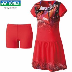 ヨネックス YONEX レディース ウィメンズワンピース サンセットレッド 20723 496 半袖ワンピース テニスウェア バドミントン 練習着