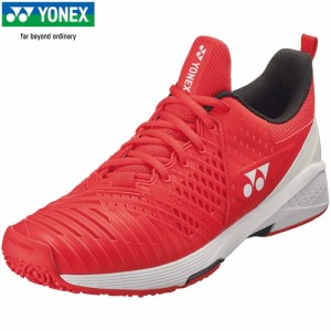 ヨネックス YONEX メンズ レディース テニスシューズ パワークッションソニケージ3LGC オムニ クレー 砂入り人工芝 レッド/ホワイト