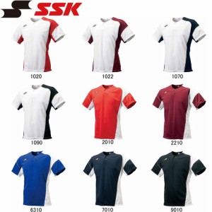 エスエスケイ SSK メンズ レディース 野球ウェア 練習用シャツ 2ボタンベースボールTシャツ BT2290 半袖 シャツ スポーツウェア