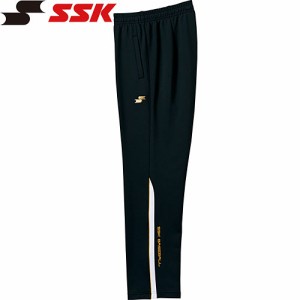 エスエスケイ SSK メンズ レディース 野球ウェア 練習用パンツ ウォームアップパンツ ブラック×ホワイト×ゴールド DRF019P 9010G 野球