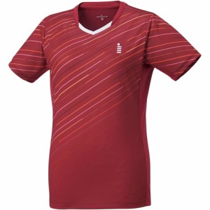 ゴーセン GOSEN レディース ゲームシャツ レッド T2307 27 テニスウェア バドミントンウェア 半袖シャツ トップス 試合 部活 練習