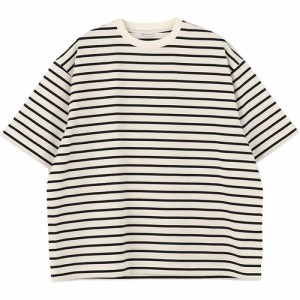 オーシバル ORCIVAL メンズ 半袖Tシャツ ワイドクルーネックTシャツ ホワイト×ブラック #OR-C0226 MER WHITE×BLACK 父の日 プレゼント