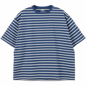 オーシバル ORCIVAL メンズ 半袖Tシャツ ワイドクルーネックTシャツ スレートブルー×ホワイト #OR-C0226 MER SLATE-BLUE×WHITE 父の日