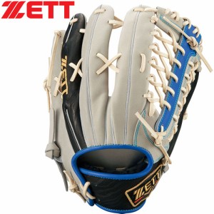 ゼット ZETT 軟式グラブ 外野手用 プロステイタス スペシャルカラー 左投用 グレー×ロイヤルブルー BRGB32347 1525 軟式野球 グローブ
