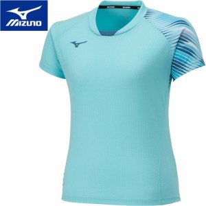 ミズノ MIZUNO レディース ドライエアロフローゲームシャツ ブルーターコイズ 62JAA201 20 テニスウェア バドミントン 半袖シャツ 試合