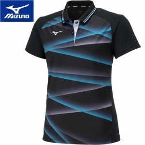 ミズノ MIZUNO レディース ゲームシャツ ブラック 62JAA205 09 テニスウェア バドミントン 半袖シャツ 試合 ユニフォームシャツ 練習