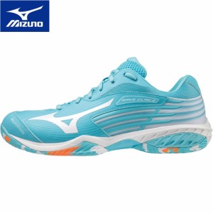 ミズノ MIZUNO メンズ レディース バドミントンシューズ ウエーブクロー2 FIT ターコイズ×ホワイト×オレンジ 71GA2117 11 WAVE CLAW 2