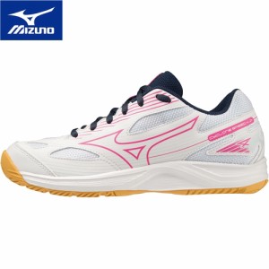 ミズノ MIZUNO キッズ バレーボールシューズ サイクロンスピード 4 Jr. ホワイト×ピンク×ネイビー V1GD2310 56 靴 くつ 試合 練習 部活