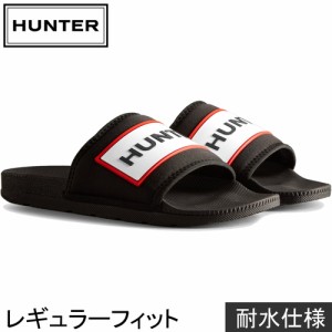 ハンター HUNTER レディース サンダル ネオプレン ロゴ スライド ブラック WFD1000NEO ★在庫限り★ スライドサンダル 川 海