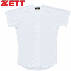 ゼット ZETT メンズ レディース 野球ウェア ユニフォームシャツ ユニフォーム シャツ ホワイト BU1071T 1100 半袖 ユニホーム 野球
