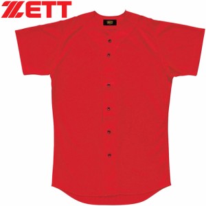 ゼット ZETT メンズ レディース 野球ウェア ユニフォームシャツ ユニフォーム シャツ レッド BU1071T 6400 半袖 ユニホーム 野球