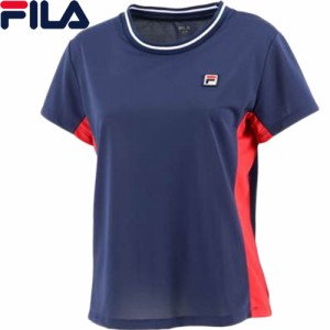 フィラ FILA レディース ゲームシャツ フィラネイビー VL2485 20 テニスウェア 半袖シャツ ウィメンズ ゲームウェア トップス