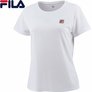 フィラ FILA レディース ゲームシャツ ホワイト VL2591 01 2023春夏モデル 半袖 Tシャツ トップス クルーネック ゲームウェア テニス