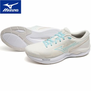 ミズノ MIZUNO メンズ レディース ランニングシューズ ウエーブリボルト3 オフホワイト×ブルー×ホワイト J1GC2314 02 WAVE REVOLT 3