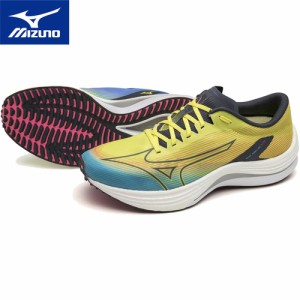 ミズノ MIZUNO メンズ ランニングシューズ ウエーブリベリオンフラッシュ イエロー×ブラック×ブルー J1GC2335 51 WAVE REBELLION