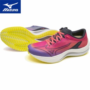 ミズノ MIZUNO レディース ランニングシューズ ウエーブリベリオンフラッシュ ピンク×ブラック×パープル J1GD2335 71 WAVE REBELLION