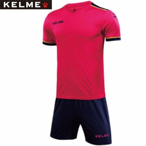 ケルメ KELME メンズ レディース サッカー ウェア シャツ ＆ パンツ セット ネオンピンク×ネイビー 3871001 914 フットサル