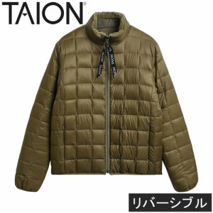 タイオン TAION メンズ レディース コート ダウン×ボアリバーシブルダウンジャケット オリーブ×ダークオリーブ TAION-R102MB