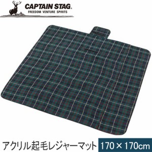 キャプテンスタッグ CAPTAIN STAG ブランケット アクリル起毛レジャーマット 170×170cm グリーン UB-3003 GR キャンプ レジャーシート