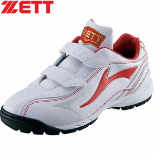 ゼット ZETT キッズ 野球 トレーニングシューズ ランゲットDX2 ホワイト×レッド BSR8206J 1164 少年野球 野球シューズ トレシュー 靴