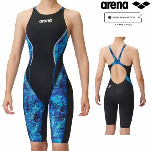 ★クリアランス★ ★お得★アリーナ arena レディース 競泳水着 レーシングワンピーススパッツ ブラック×ブルー FAR-3543W BKBU