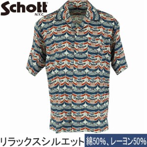 ショット SCHOTT メンズ 半袖シャツ パーフェクト モーターオイル ハワイアンシャツ ホワイト 3125066 01 PERFECTO MOTOR OIL HAWAIIAN