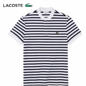 ラコステ LACOSTE メンズ スタンドカラーボーダーポロシャツ ホワイト/ネイビー PH6695L 522 ★在庫限り★正規品 半袖 カジュアル