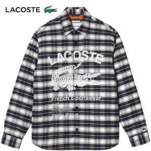 ラコステ LACOSTE メンズ オーバーサイズプリントフランネルシャツジャケット ラップランド/ブラック CH4804L Z23 ★在庫限り★正規品