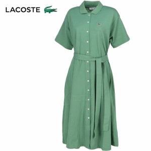 ラコステ LACOSTE レディース ワンピース 鹿の子地シャツドレス アッシュツリー EF7923-99 KX5 正規品 半袖 シャツワンピ おしゃれ ワニ