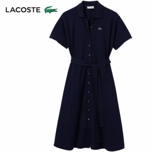 ラコステ LACOSTE レディース ワンピース 鹿の子地ポロドレス ネイビー EF7923-99 166 春夏モデル 正規品 半袖 シャツワンピ おしゃれ