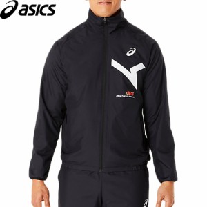 アシックス asics メンズ A-I-M 裏トリコットウインドブレーカージャケット ブラック×ブリリアントホワイト 2031E272 001