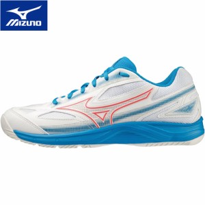 ミズノ MIZUNO メンズ レディース テニスシューズ ブレイクショット 4 AC エントリーモデル オールコート ホワイト×コーラル×ブルー