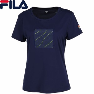 フィラ FILA レディース アップリケTシャツ フィラネイビー VL2685 20 半袖Tシャツ トップス 吸水 速乾 UVカット スポーツウェア テニス