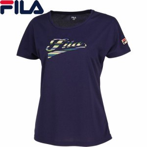 フィラ FILA レディース アップリケTシャツ フィラネイビー VL2696 20 半袖Tシャツ トップス 吸水 速乾 UVカット スポーツウェア テニス